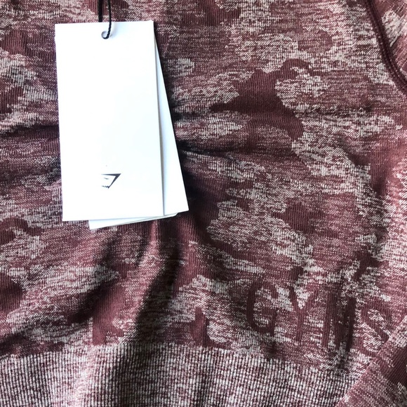 NEW! GYMSHARK Camo Seamless Long Sleeve Crop Top - XS Gym Shark - Picture 8 of 8